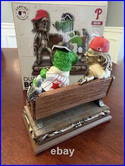 PHILLIE PHANATIC & BEN FRANKLIN Philadelphia Phillies Park Bench Dual Bobblehead