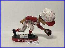 Pete Rose Signed Cincinatti Reds Hall Of Fame Baseball Bobblehead Hit King BAS