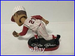 Pete Rose Signed Cincinatti Reds Hall Of Fame Baseball Bobblehead Hit King BAS