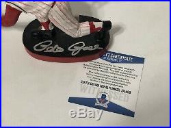 Pete Rose Signed Cincinatti Reds Hall Of Fame Baseball Bobblehead Hit King BAS