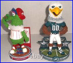 Phillies phanatic & eagles swoop bobbleheads new in box soldout