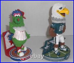 Phillies phanatic & eagles swoop bobbleheads new in box soldout