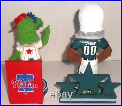 Phillies phanatic & eagles swoop bobbleheads new in box soldout