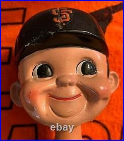 RARE 1960's San Francisco Giants Green Base Vintage Bobble Head Nodder With Box