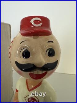 RARE Vintage Cincinnati Reds MLB Green Base Bobblehead Nodder With Box