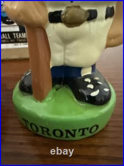 RARE Vintage Toronto Blue Jays Green Base Bobblehead Nodder With Box