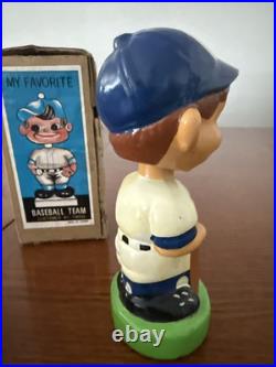 RARE Vintage Toronto Blue Jays Green Base Bobblehead Nodder With Box