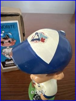 RARE Vintage Toronto Blue Jays Green Base Bobblehead Nodder With Box