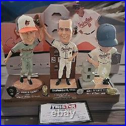 Rare Limited Edition Autographed Cal Ripken Jr Three Bobble Head Set Vintage