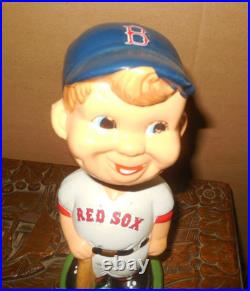 Rare Vintage Boston Red Sox MLB Bobblehead Nodder Blue Cap Round Green Base