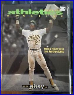 Rickey Henderson Bundle 91 A's mag'll bobble10 A's cards Auth Fan poster79/80