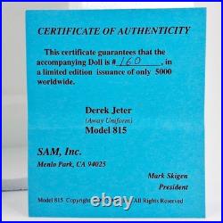 SAM Derek Jeter Bobblehead (Away) 160/5000 with CoA NY Yankees MIB 1999 MLB
