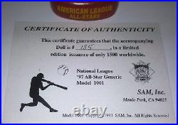 SAM's 1997 MLB ALL-STAR GAME A. L. Bobbing Head Doll COA LE 185/1500 NIB MINT