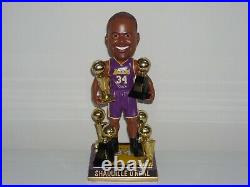 SHAQUILLE O'NEAL Los Angeles Lakers Bobblehead 3X Champs 3x MVP Trophy Edition