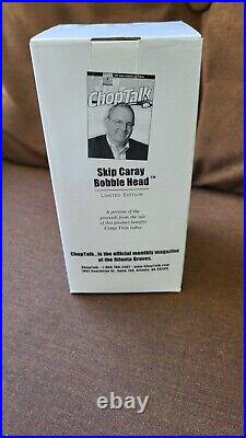 SUPER RARE, NUMBERED ATL Braves ICONIC Announcer, SKIP CARAY'02 Bobblehead NIB