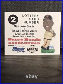 San Jose Giants Bobblehead Barry Bonds + Lottery Card San Francisco SF Giants