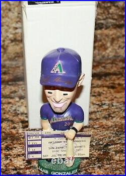 Set of (5) 2001 Signed AZ Diamondbacks Purple SGA Bobbleheads Auto Rare Bobbles