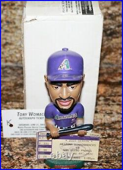 Set of (5) 2001 Signed AZ Diamondbacks Purple SGA Bobbleheads Auto Rare Bobbles