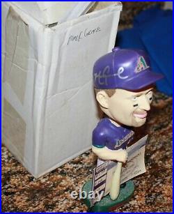 Set of (5) 2001 Signed AZ Diamondbacks Purple SGA Bobbleheads Auto Rare Bobbles