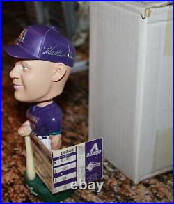 Set of (5) 2001 Signed AZ Diamondbacks Purple SGA Bobbleheads Auto Rare Bobbles