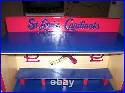 St. Louis Cardinals Bobble Head Display Case with STL & Bird Logo Pinewood