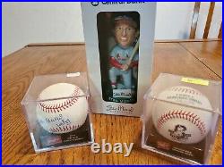 Stan Musial Lot Signed Baseball/bobblehead/tribute Baseball Stm Certified