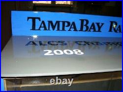Tampa Bay Rays bobble head display case 6 logos sliding door & felt floor