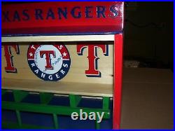 Texas Rangers Bobble Head Display Case Handcrafted Pinewood T logos with Ball