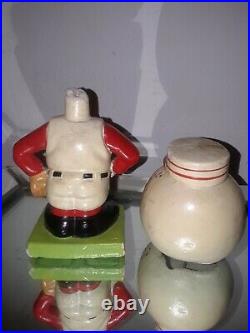 VINTAGE 1960s Cincinnati Reds Baseball Square GREEN Base Nodder Bobblehead