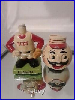 VINTAGE 1960s Cincinnati Reds Baseball Square GREEN Base Nodder Bobblehead