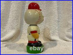 VINTAGE 1970's Cincinnati Reds Mr. Redlegs Ceramic Bobblehead Doll, NICE