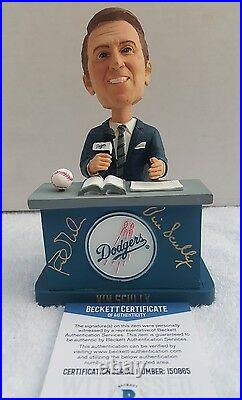 VIN SCULLY & Kirk Gibson signed Bobblehead 2012 LA Dodgers SGA Beckett COA