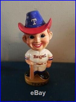 VTG 1972 texas rangers baseball guy & cowboy hat nodder bobblehead doll japan