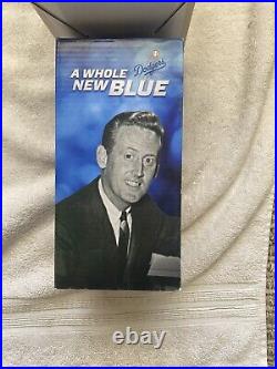 Vin Scully 2014 65th Anniversary Talking Microphone & 2013 New Blue Bobbleheads