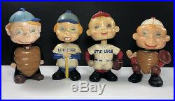 Vintage 1950s Little League Baseball Player Bobble Head Nodder Set Ace Japan