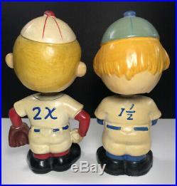 Vintage 1950s Little League Baseball Player Bobble Head Nodder Set Ace Japan