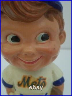 Vintage 1960's New York Mets Bobble Head Nodder White Square Base RARE