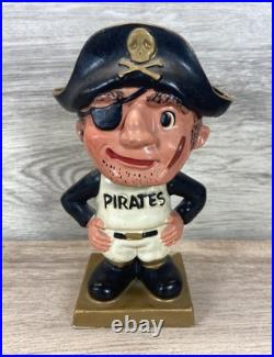 Vintage 1960's Pittsburgh Pirates Nodder Square Gold Base Bobblehead Japan Read