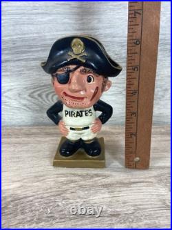 Vintage 1960's Pittsburgh Pirates Nodder Square Gold Base Bobblehead Japan Read