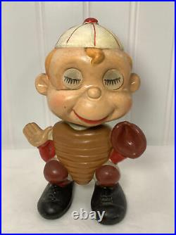 Vintage 1960s Baseball Catcher Bobblehead Nodder Blinking Eyes Japan