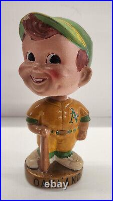 Vintage 1960s Oakland A's Bobblehead Gold Base (A)