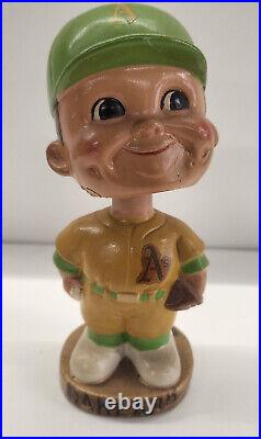 Vintage 1960s Oakland A's Bobblehead Gold Base (Flat Cap)