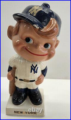 Vintage 1960s Original New York Yankees Bobblehead White Base (Japan)