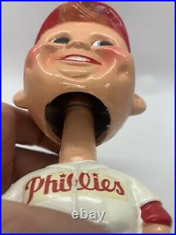 Vintage 1960s Philadelphia Phillies Gold Base Bobble Bobblehead Nodder WITH BOX
