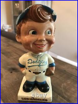 Vintage 1960s White Base Los Angeles Dodgers Bobble Bobbing Head RARE