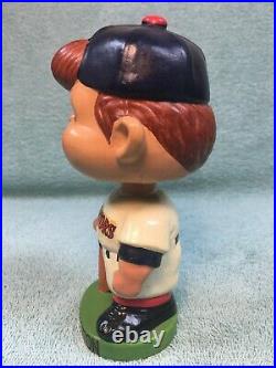 Vintage 1962 Washington Senators Bobble Head Nodder with Tilted Cap and Bat
