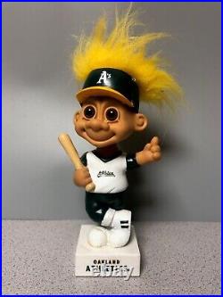 Vintage 1992 MLB Oakland Athletics A's Russ Baseball Troll Doll Bobblehead w Cap