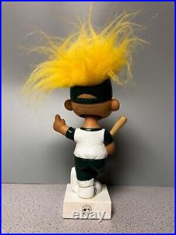 Vintage 1992 MLB Oakland Athletics A's Russ Baseball Troll Doll Bobblehead w Cap