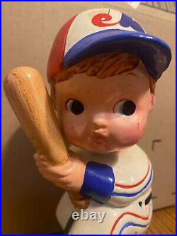 Vintage Bobblehead Nodder Baseball Montreal Expos 1960's Ceramic