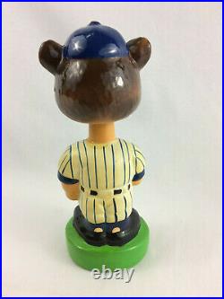 Vintage Chicago Cubs Ceramic Bobblehead Nodder with Green Base Great Condition